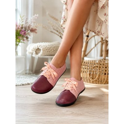 Zkama dámské barefoot polobotky Lavender Dot Vínová – Zboží Dáma