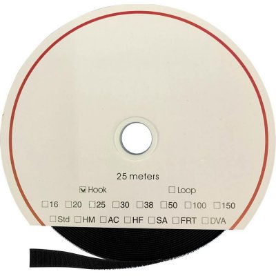 FASTECH® T0101699990225 pásek se suchým zipem, zalepení akrylátem, háčková část, (d x š) 25000 mm x 16 mm, černá, 25 m – Hledejceny.cz