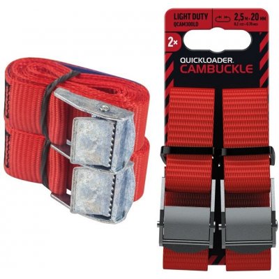 QUICKLOADER Upínací popruh se sponou Cambuckle, 300 kg, 2,5 m x 20 mm, 2ks – Zboží Dáma