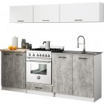 DobreSny Kuchyňská sestava Olivia G1 2 m Bílá / Beton / Dub Sonoma – Zboží Dáma