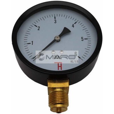 Thermis Manometr standardní 312 spodní ø100 mm, 1/2", 0- 6 bar 3126bar