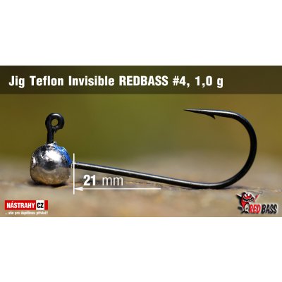 NASTRAHY.cz Jigová hlavička Teflon Invisible REDBASS #4, 21 mm 0 g 5 ks – Zboží Dáma