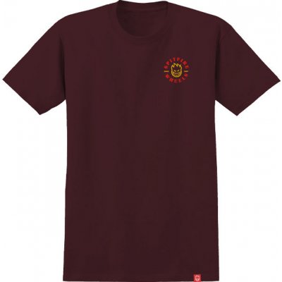 Spitfire BIGHEAD CLASSIC MAROON RED & yellow Prints pánské tričko krátký rukáv