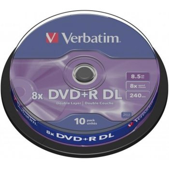 Verbatim DVD+R DL 8,5GB 8x, cakebox, 10ks (43666)