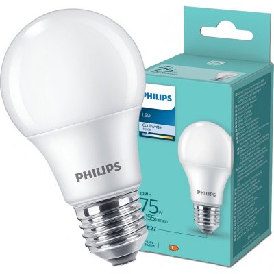 Philips 8720169253131 LED žárovka E27 10W/75W 1055lm 4000K A60 bílá – Zboží Mobilmania