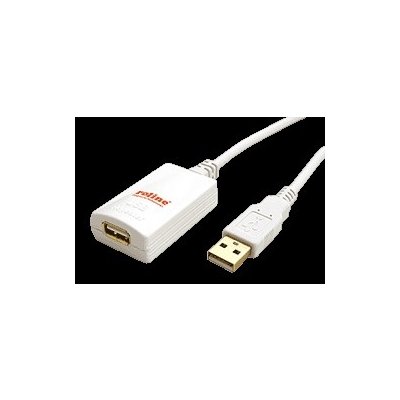 Roline 12.04.1088 USB 2.0 aktivní prodlužovací, 5m, bílý