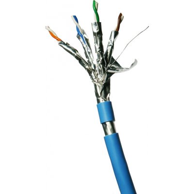 Datacom 12151 F/FTP, drát, CAT6A, LSOH, 100m, modrý – Sleviste.cz