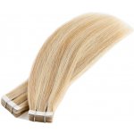 Vlasové PU pásky tape in na prodlužování vlasů 60cm 18/613 nejsvětlejší hnědá / nejsvětlejší blond – Zboží Mobilmania