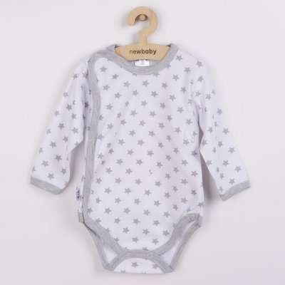 NEW BABY Kojenecké celorozepínací body Classic II šedé s hvězdičkami – Hledejceny.cz