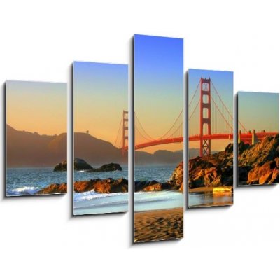 Obraz 5D pětidílný - 150 x 100 cm - baker beach, san francisco Pláž Baker, San Francisco – Zboží Mobilmania
