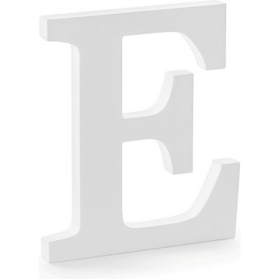 PartyDeco Dřevěné písmeno E bílé, 20 cm – Zboží Mobilmania