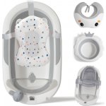 PupyHou Dětská skládací vanička s teploměrem a příslušenstvím šedá – Zboží Dáma