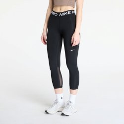 Nike Pro Women's Mid Rise Crop Mesh Panel Leggings Black/ White