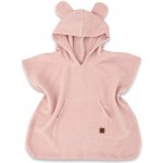 Baby Nellys Dětské mušelínové pončo lux s kapucí Teddy, rychleschnoucí, pudrově růžové – Zboží Dáma
