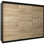 DobreSny York s posuvnými dveřmi 250 x 200 cm černá / dub sonoma – Sleviste.cz
