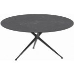 Royal Botania Jídelní stůl Exes, kulatý 160x75 cm, rám hliník bílý, deska keramika nero marquina – Zboží Mobilmania