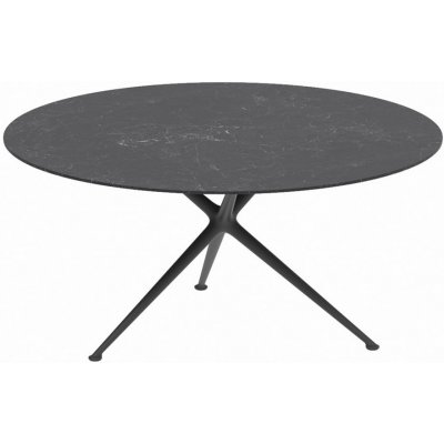 Royal Botania Jídelní stůl Exes, kulatý 160x75 cm, rám hliník bílý, deska keramika nero marquina – Zboží Mobilmania