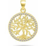 Brilio Silver pozlacený přívěsek Strom života se zirkony PT133Y – Zboží Dáma
