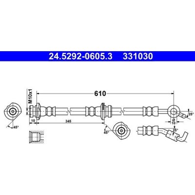 Brzdová hadice ATE 24.5292-0605.3 (24529206053) – Zboží Mobilmania