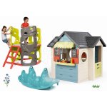 Smoby Set domeček se zahradní restaurací Chef House DeLuxe a prolézačka se skluzavkou a žebříkem a oboustranná houpačka – Zboží Dáma