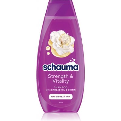 Schwarzkopf Schauma Strength & Vitality posilující šampon pro jemné a zplihlé vlasy 400 ml – Zbozi.Blesk.cz