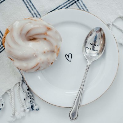 Bella Rose Dezertní talířek Srdíčko 19 cm bílá zlatá porcelán – Zboží Dáma