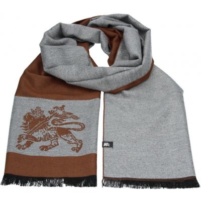 Lerros Grego elegantní pánská šála hnědo-šedá – Zboží Mobilmania