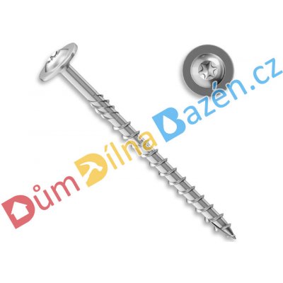 Hašpl Konstrukční vrut talířová hlava ø 8 TX40 ZB Rozměr: 8x60 – Hledejceny.cz