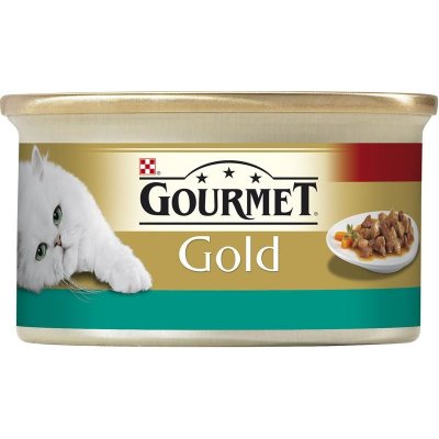 Gourmet Gold Cat maso & losos & kuře 85 g