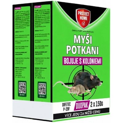 PROTECT HOME Rodenticid Difetec P-29F 2x 150 g – Hledejceny.cz