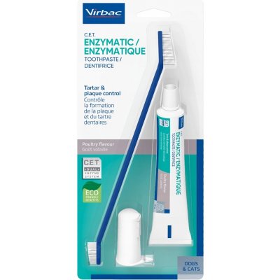 Virbac C.E.T. Zubní pasta enzymatická drůbeží + kartáčky 70 g – HobbyKompas.cz