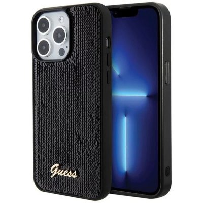 Pouzdro Guess iPhone 15 Pro Sequin Script Metal černé – Zboží Mobilmania