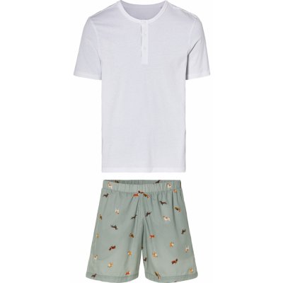 Livergy pánské pyžamo krátké bílo zelené – Zboží Mobilmania