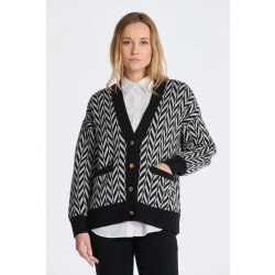 Gant MULTICOLOR HERRINGBONE CARDIGAN černá