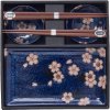 Jídelní souprava Made In Japan Sushi Set Navy & Pink Sakura Design 6 ks