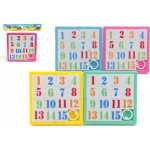 Teddies Přesouvačka hlavolam čísla plast 8x8cm asst 4 barvy v sáčku – Zboží Dáma