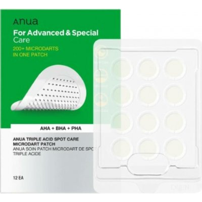 ANUA - TRIPLE ACID SPOT CARE MICRODART PATCH - Náplasti s mikrojehličkami na akné 12 ks – Zboží Dáma