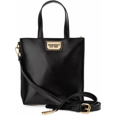 Monnari classic dámská kabelka malý kufřík oboustranná kabelka s reliéfním koženým vzorem černá – Zboží Mobilmania