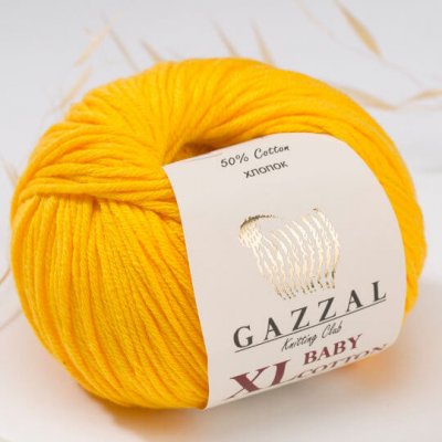 Příze Baby Cotton XL Gazzal 3417 tmavě žlutá Výrobce – Zboží Mobilmania