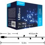 MODEE LED vánoční řetěz 100 LED 10m přívod 3m 8 funkcí IP44 studená bílá ML-C2008 – Hledejceny.cz