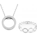 Biju set z chirurgické oceli kruh se zirkony řetízek pevný náramek 255 – Zboží Dáma