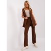 Dámský kostým Italy Moda elegantní komplet kalhot a vesty dhj-kmpl-5069.16x-dark brown