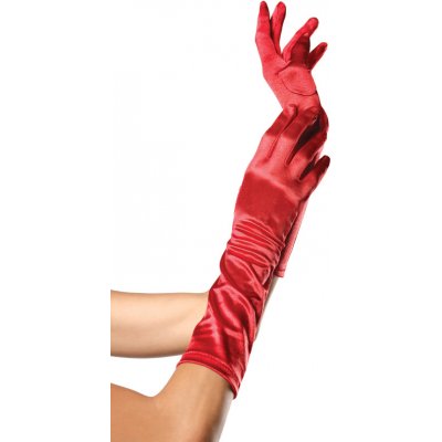 Leg Avenue Elbow Length Satin Gloves 8B Red – Zboží Dáma