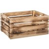 Úložný box ČistéDřevo Opálená dřevěná bedýnka 46 x 32 x 22 cm