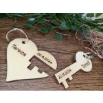 Přívěsky pro zamilované páry - Srdce a klíč s textem – Zboží Dáma