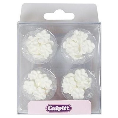 Cukrová dekorace - Bílé mini květy - 48ks - Culpitt