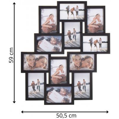 Fotorámeček na 12 fotek, 59x50 cm, černý SPRINGOS PANORAMA – Zboží Živě