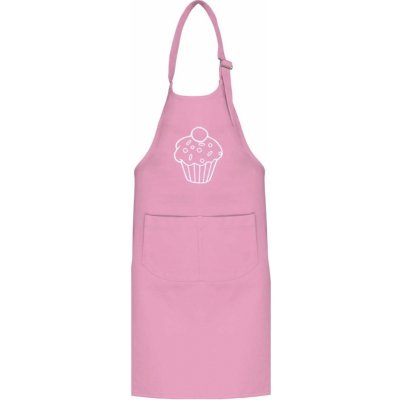 Zelenáčky Dětská kuchyňská zástěra s výšivkou Muffin růžová klasik – Zboží Mobilmania