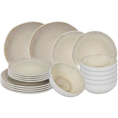 HIT Jídelní sada talířů White Sand 18 ks – Zboží Dáma