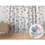 Biante Bavlněný závěs Sandra SA-707 Modré květy Protea na bílém 150x210 cm – Hledejceny.cz